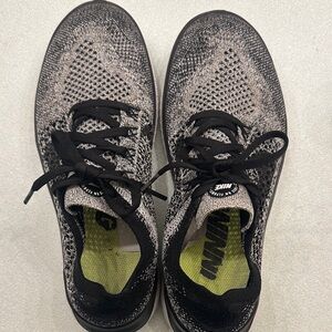 Nike Black and White Knit Running Shoes